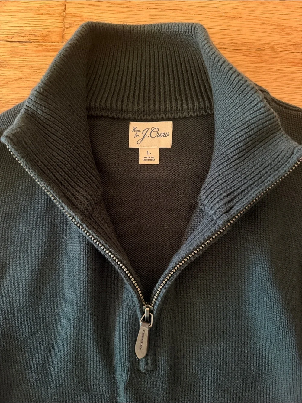 NWOT J. Crew Men's Dark Green Half-Zip Sweater